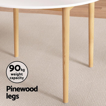 1 Artiss Dining Table and 4 Chairs Set White Grey - Mekamart Australia