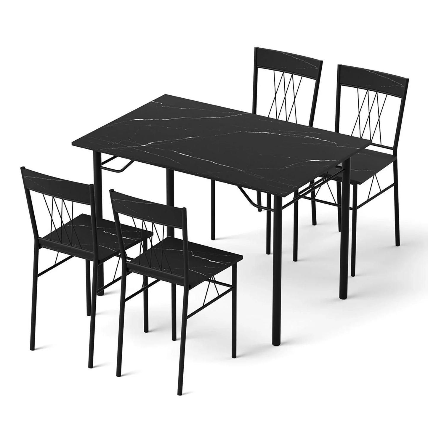Artiss Dining Table and Chairs Set of 5 Compact Kitchen Furniture Marble Black - Mekamart Australia
