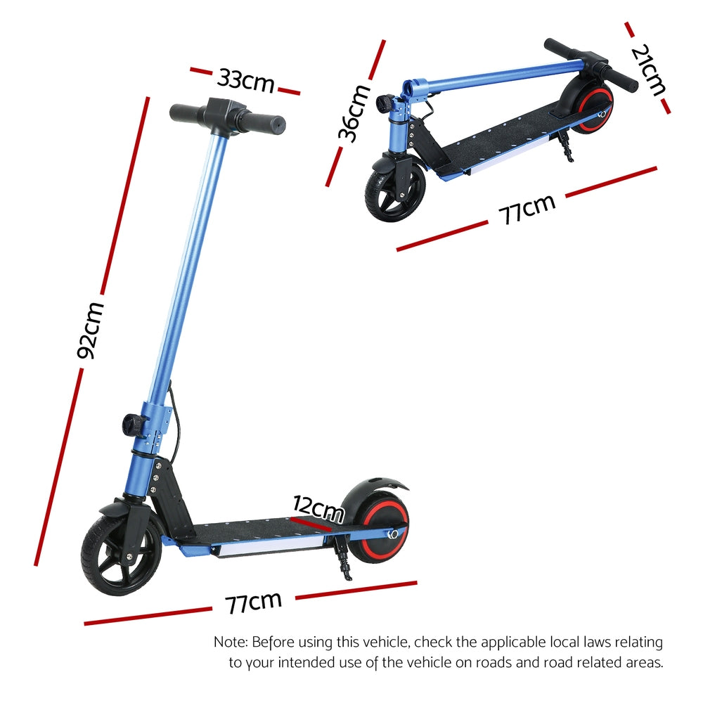 Electric Scooter 130W 16KM/H LED Light Folding Portable Riding Commuter Blue