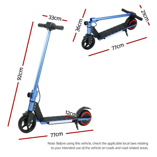 Electric Scooter 130W 16KM/H LED Light Folding Portable Riding Commuter Blue