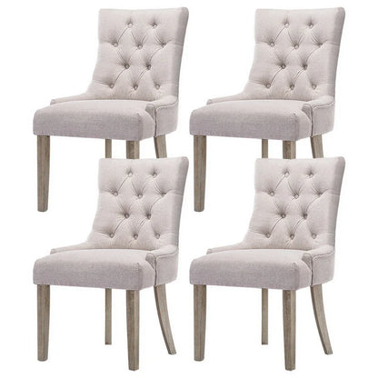 Artiss Dining Chairs Set of 4 Linen French Provincial Beige - Mekamart Australia