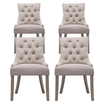 Artiss Dining Chairs Set of 4 Linen French Provincial Beige - Mekamart Australia