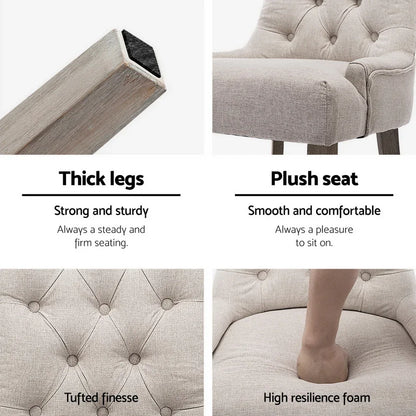 Artiss Dining Chairs Set of 4 Linen French Provincial Beige - Mekamart Australia