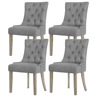 Artiss Dining Chairs Set of 4 Linen French Provincial Grey - Mekamart Australia