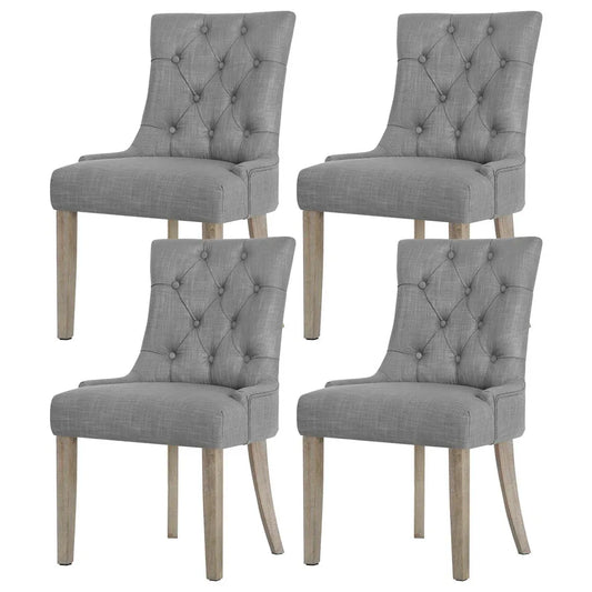 Artiss Dining Chairs Set of 4 Linen French Provincial Grey - Mekamart Australia