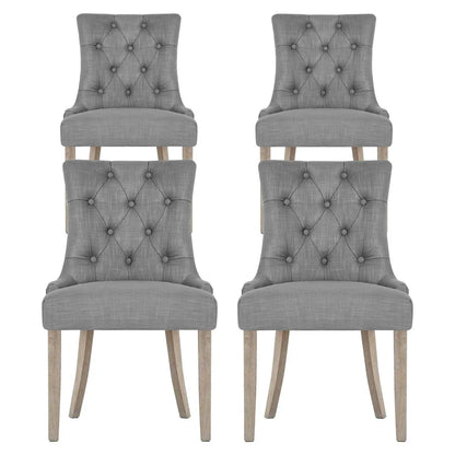 Artiss Dining Chairs Set of 4 Linen French Provincial Grey - Mekamart Australia