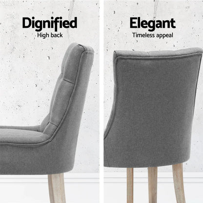 Artiss Dining Chairs Set of 4 Linen French Provincial Grey - Mekamart Australia