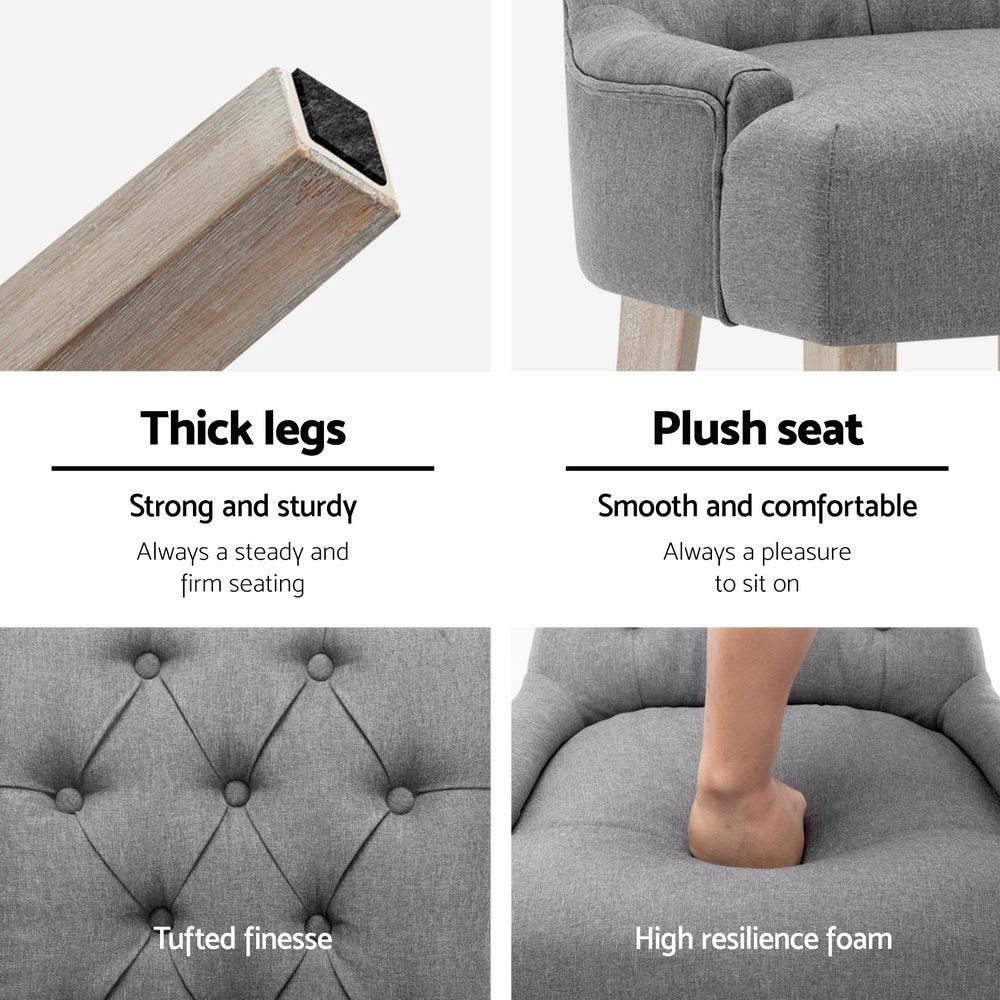 Artiss Dining Chairs Set of 4 Linen French Provincial Grey - Mekamart Australia