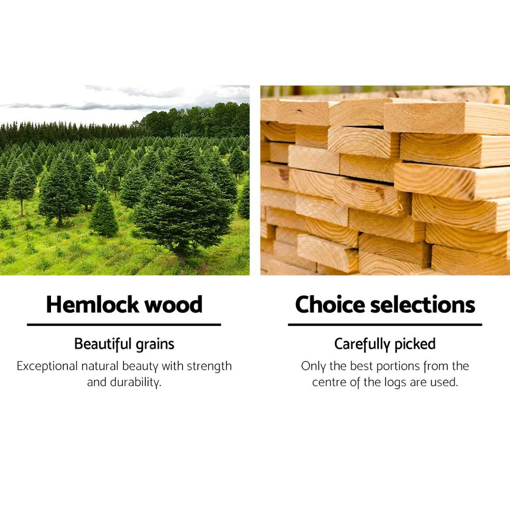 Gardeon 5PC Adirondack Outdoor Table and Chairs Wooden Sun Lounge Patio Furniture White - Mekamart Australia