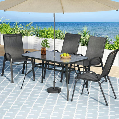 Gardeon 5PC Outdoor Dining Set Table and Chairs Patio Furniture Bistro Set Garden Black - Mekamart Australia