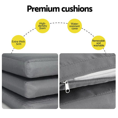 Gardeon Outdoor Dining Set 5 Piece Aluminum Extendable Table Setting Black - Mekamart Australia