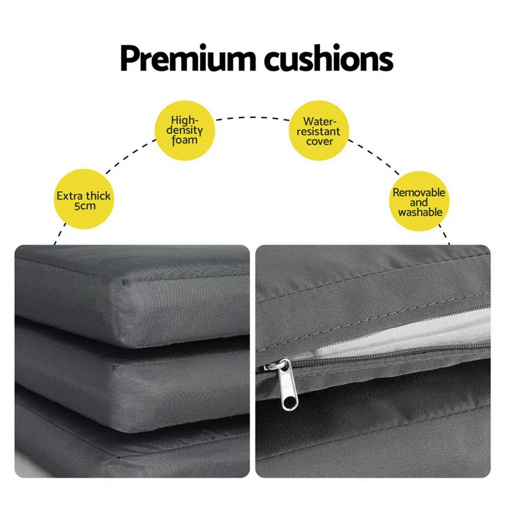 Gardeon Outdoor Dining Set 5 Piece Aluminum Extendable Table Setting White - Mekamart Australia