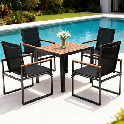 Gardeon 5PCS Outdoor Dining Set Table and Chairs Patio Garden Furniture Bistro Set - Mekamart Australia