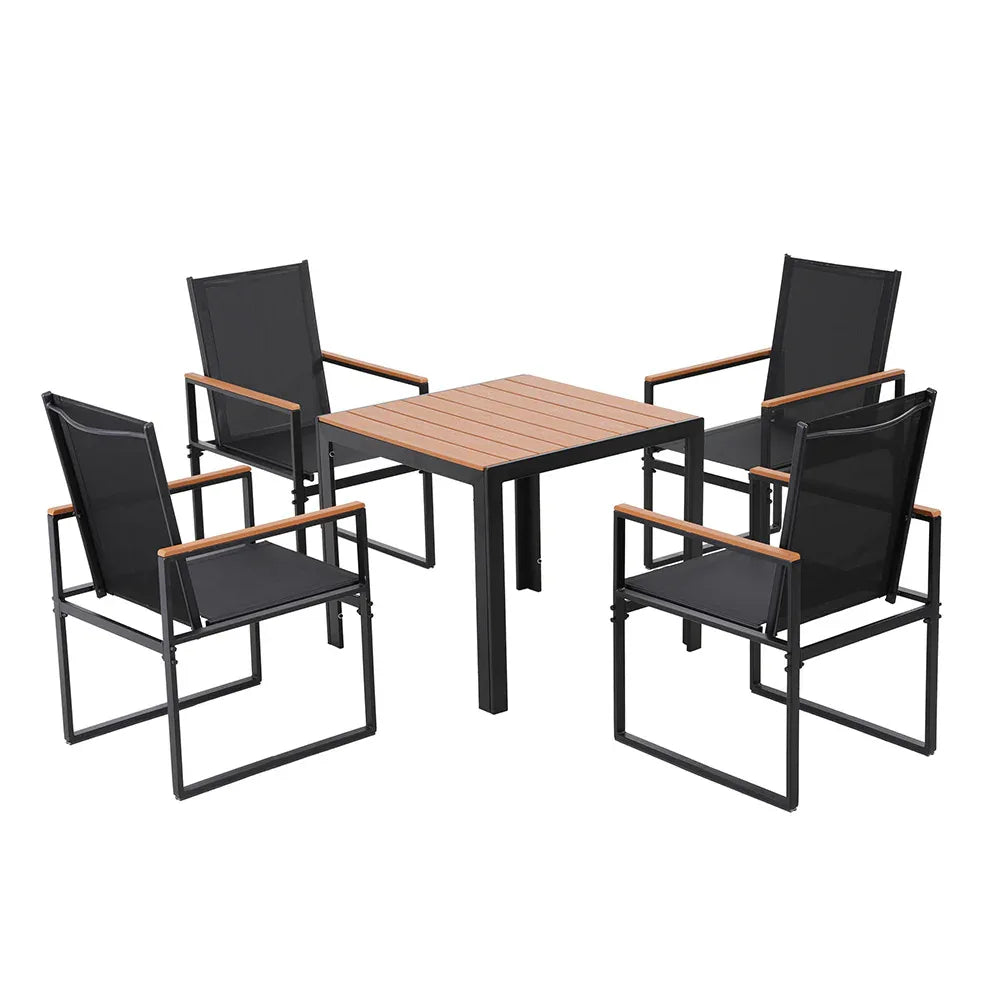 Gardeon 5PCS Outdoor Dining Set Table and Chairs Patio Garden Furniture Bistro Set - Mekamart Australia