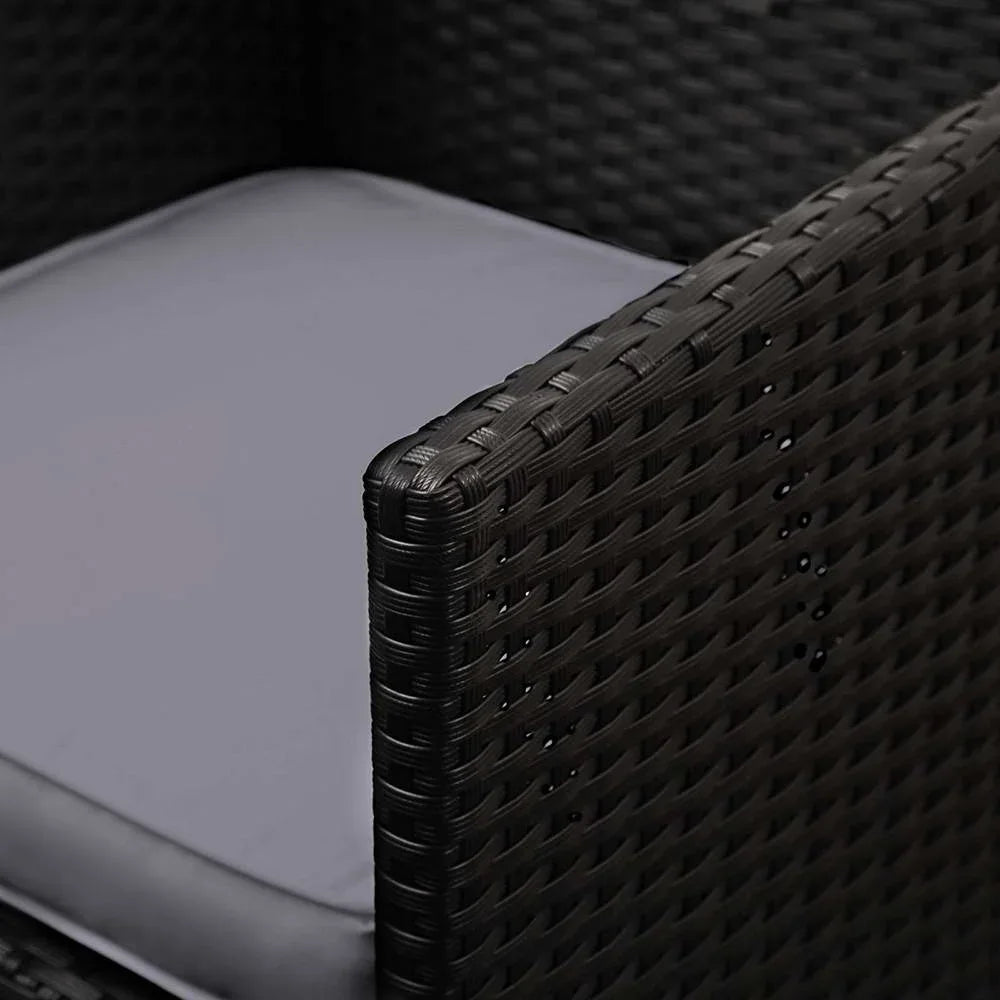 Gardeon Outdoor Dining Set 5 Piece Wicker Table Chairs Setting Black - Mekamart Australia