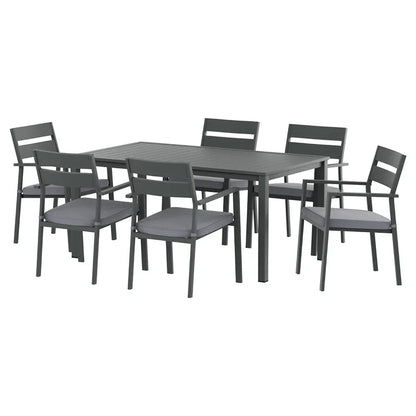 Gardeon Outdoor Dining Set 7 Piece Aluminum Table Chairs Setting Black - Mekamart Australia