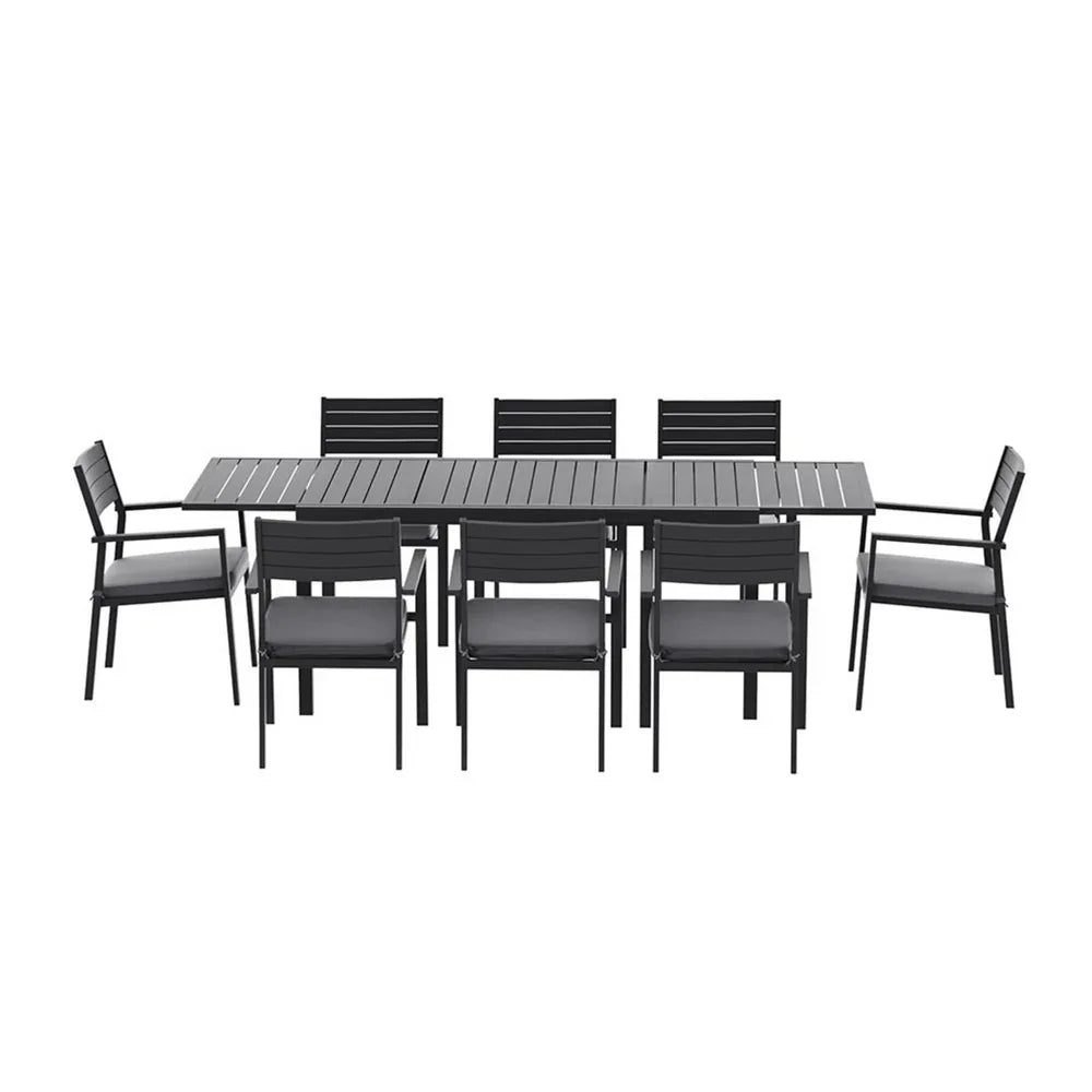 Gardeon Outdoor Dining Set 9PCS Aluminum Extendable Table Chairs Patio Furniture - Mekamart Australia