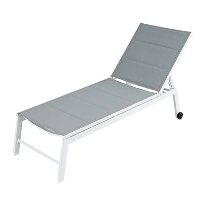 Gardeon Sun Lounger Chaise Lounge Wheels Patio Furniture Outdoor Setting White - Mekamart Australia