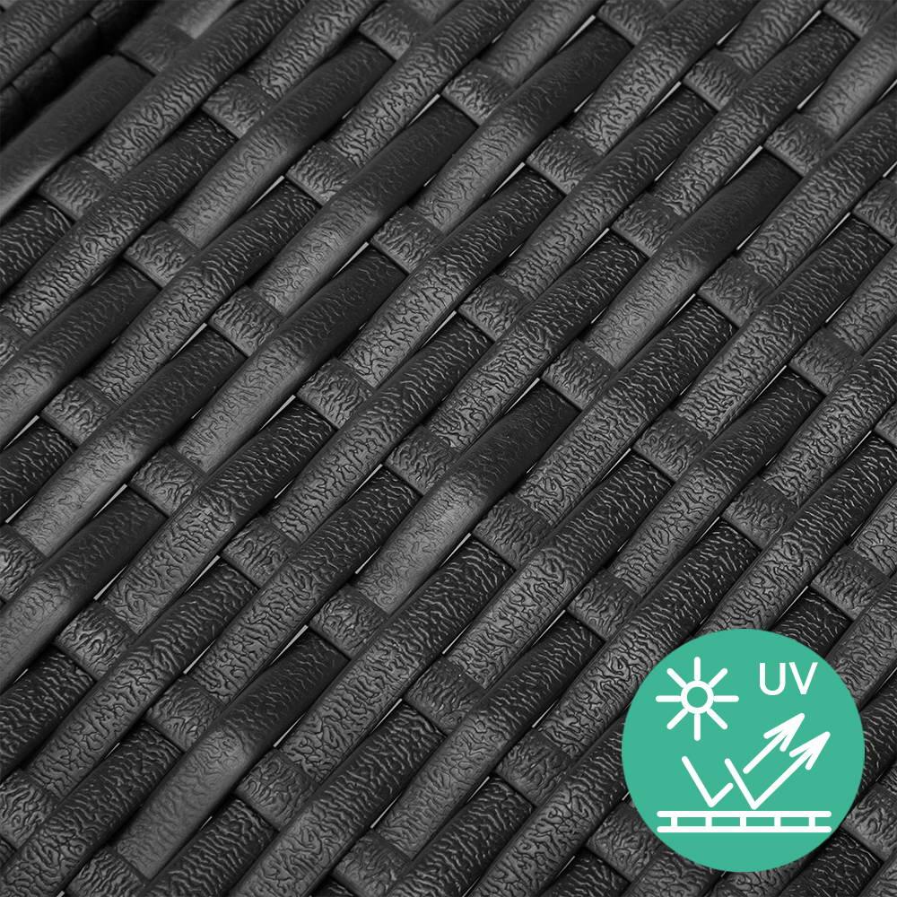 Gardeon 2PC Sun Lounge Wicker Lounger Outdoor Furniture Beach Chair Garden Adjustable Black - Mekamart Australia