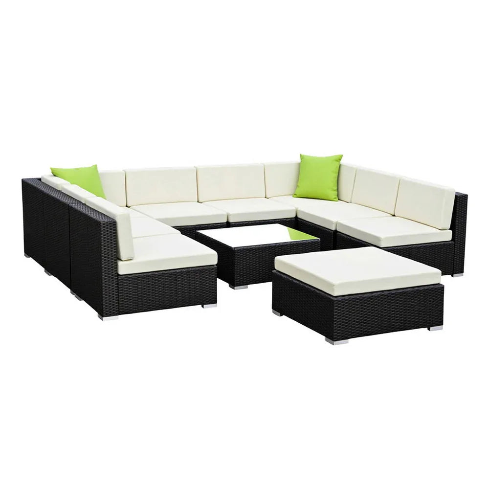 Gardeon 10-Piece Outdoor Sofa Set Wicker Couch Lounge Setting Cover