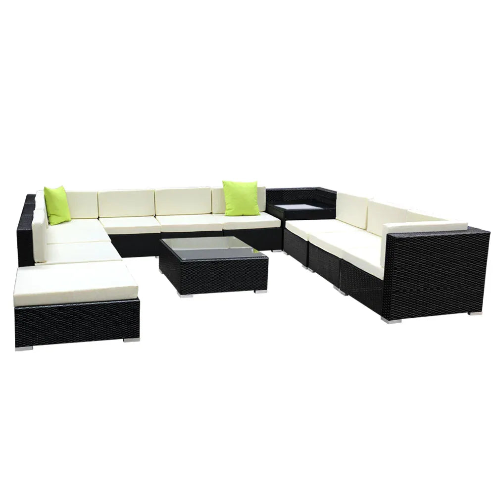 Gardeon 12PC Outdoor Furniture Sofa Set Wicker Garden Patio Lounge - Mekamart Australia