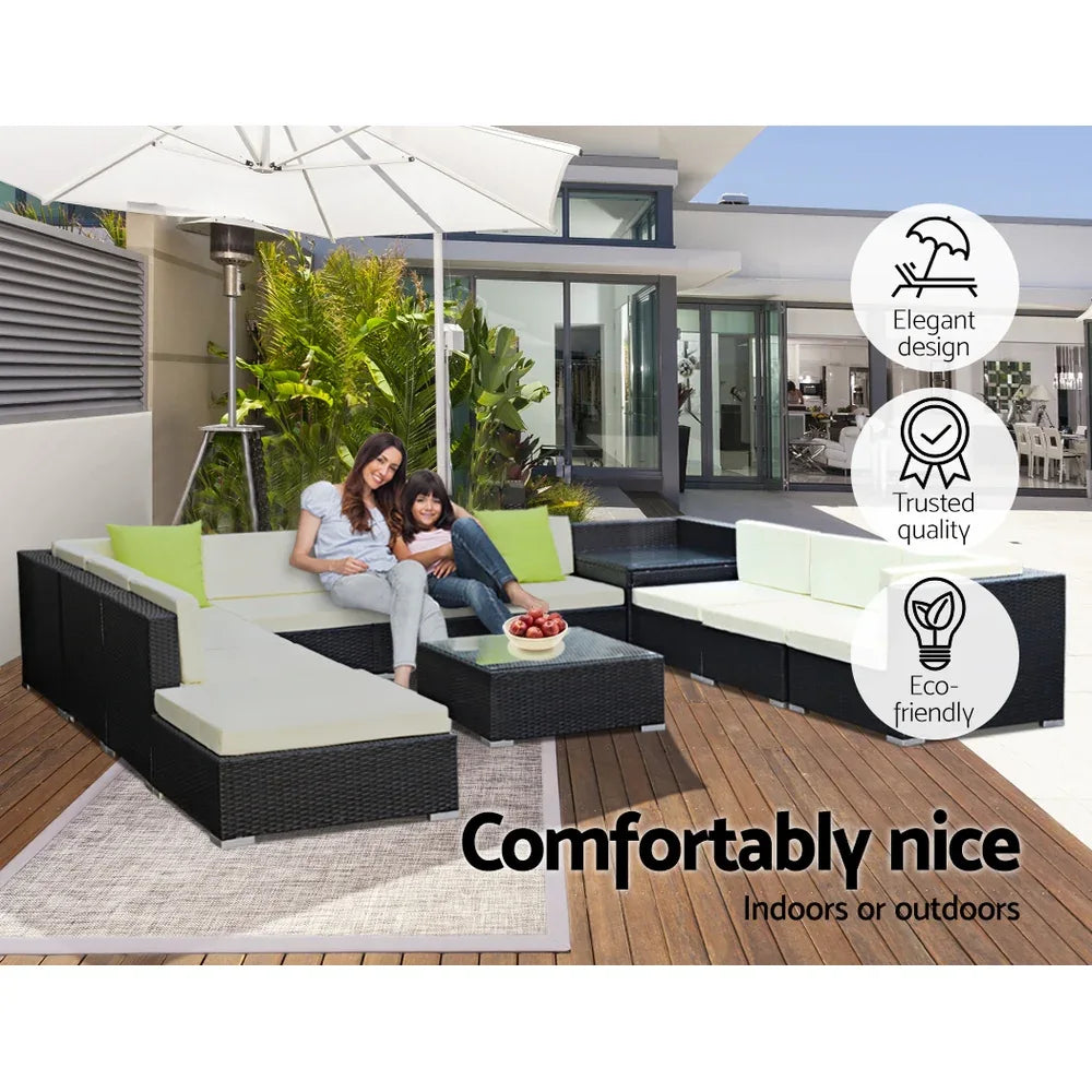 Gardeon 12PC Outdoor Furniture Sofa Set Wicker Garden Patio Lounge - Mekamart Australia