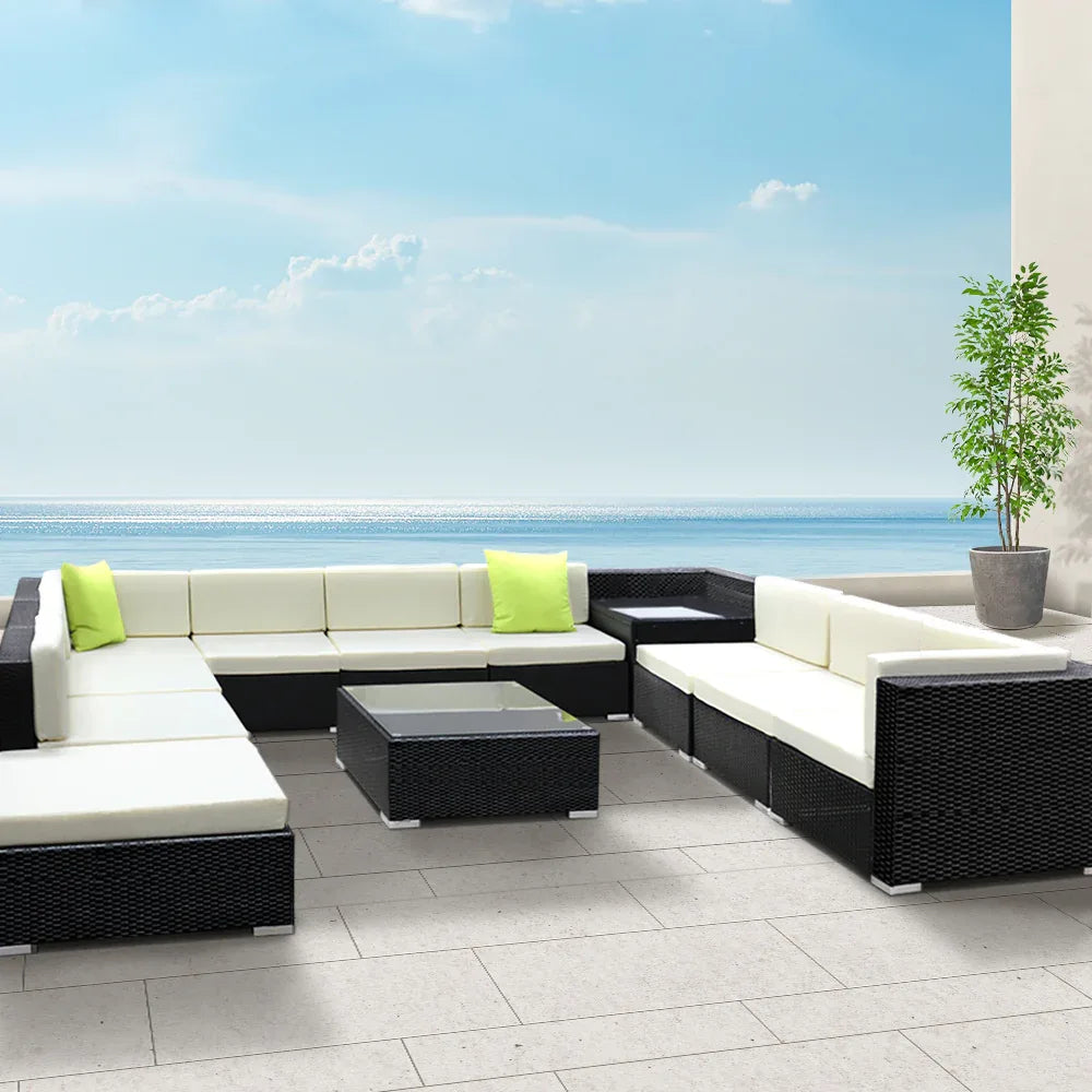 Gardeon 12PC Outdoor Furniture Sofa Set Wicker Garden Patio Lounge - Mekamart Australia