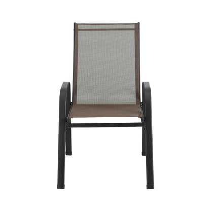 Gardeon 6PC Outdoor Dining Chairs Stackable Lounge Chair Patio Furniture Brown - Mekamart Australia