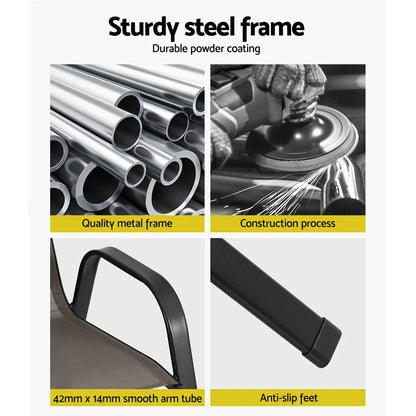 Gardeon 6PC Outdoor Dining Chairs Stackable Lounge Chair Patio Furniture Brown - Mekamart Australia