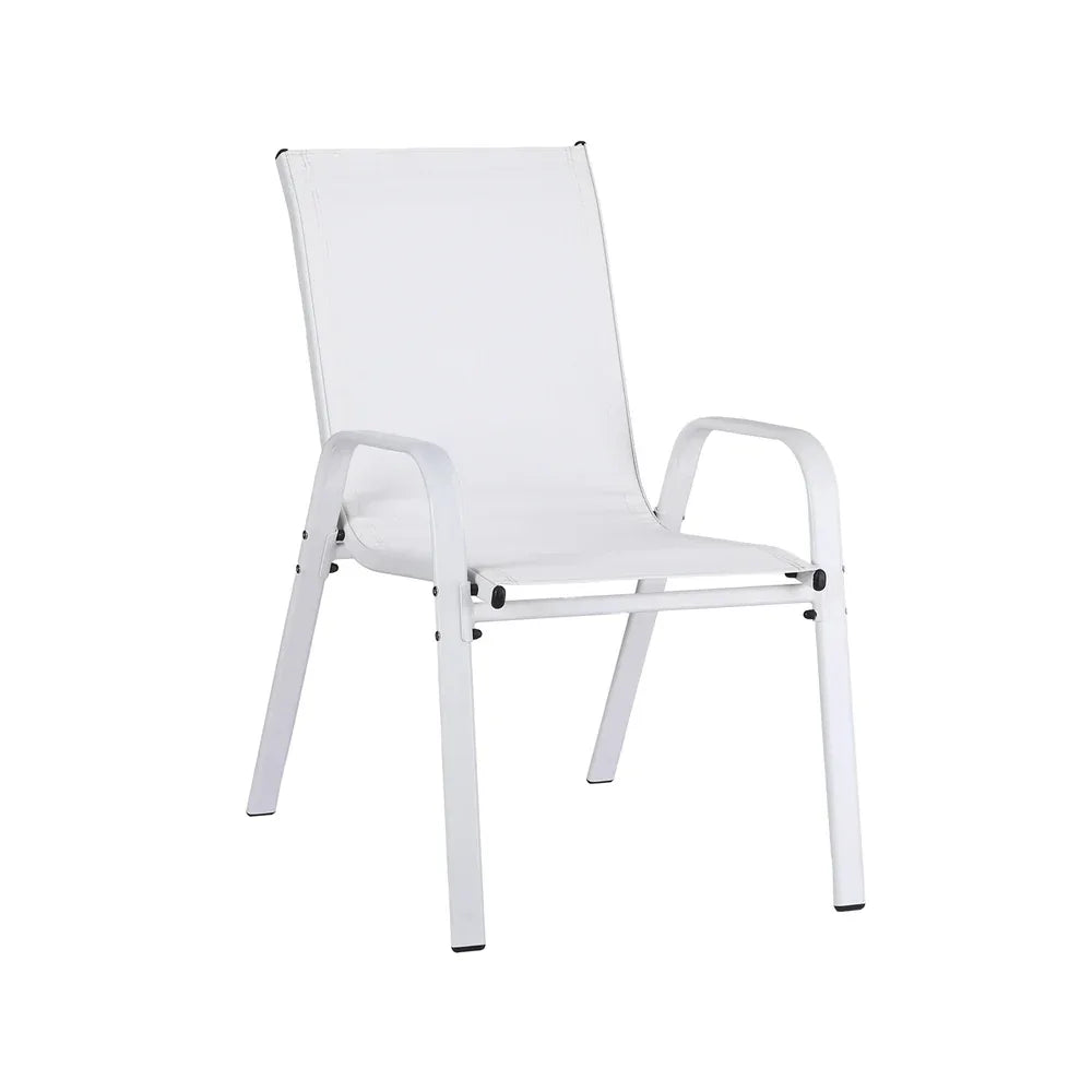 Gardeon 4PC Outdoor Dining Chairs Stackable Lounge Chair Patio Furniture White - Mekamart Australia