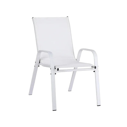 Gardeon 4PC Outdoor Dining Chairs Stackable Lounge Chair Patio Furniture White - Mekamart Australia