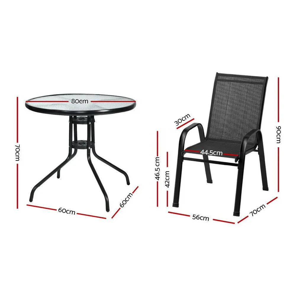 Gardeon Outdoor Dining Set Table and Chairs Patio Garden Furniture Bistro Set - Mekamart Australia