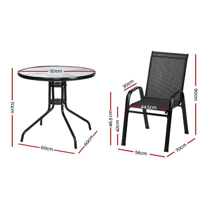 Gardeon Outdoor Dining Set Table and Chairs Patio Garden Furniture Bistro Set - Mekamart Australia