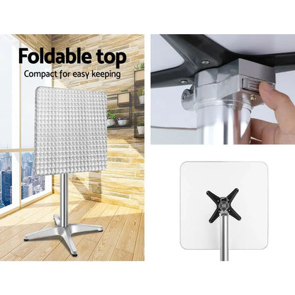 Gardeon 3-Piece Outdoor Bar Set Bistro Table Stools Adjustable Square Cafe - Mekamart Australia