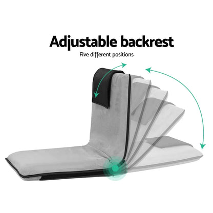 Artiss Floor Lounge Sofa Bed Couch Recliner Chair Folding Chair Cushion Grey - Mekamart Australia