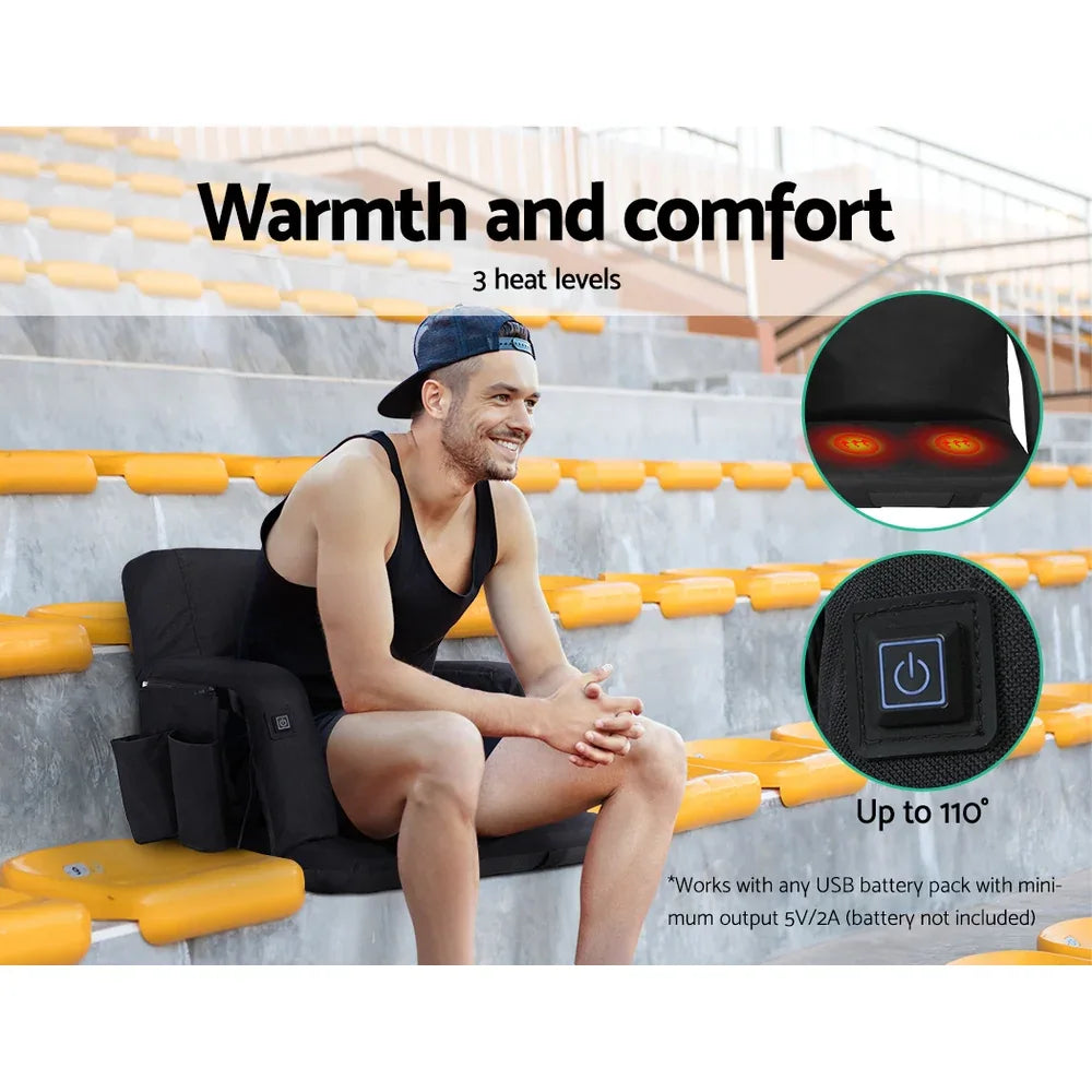 Artiss 2X Floor Lounge Sofa Bed With Armrest Heated Cushion - Mekamart Australia