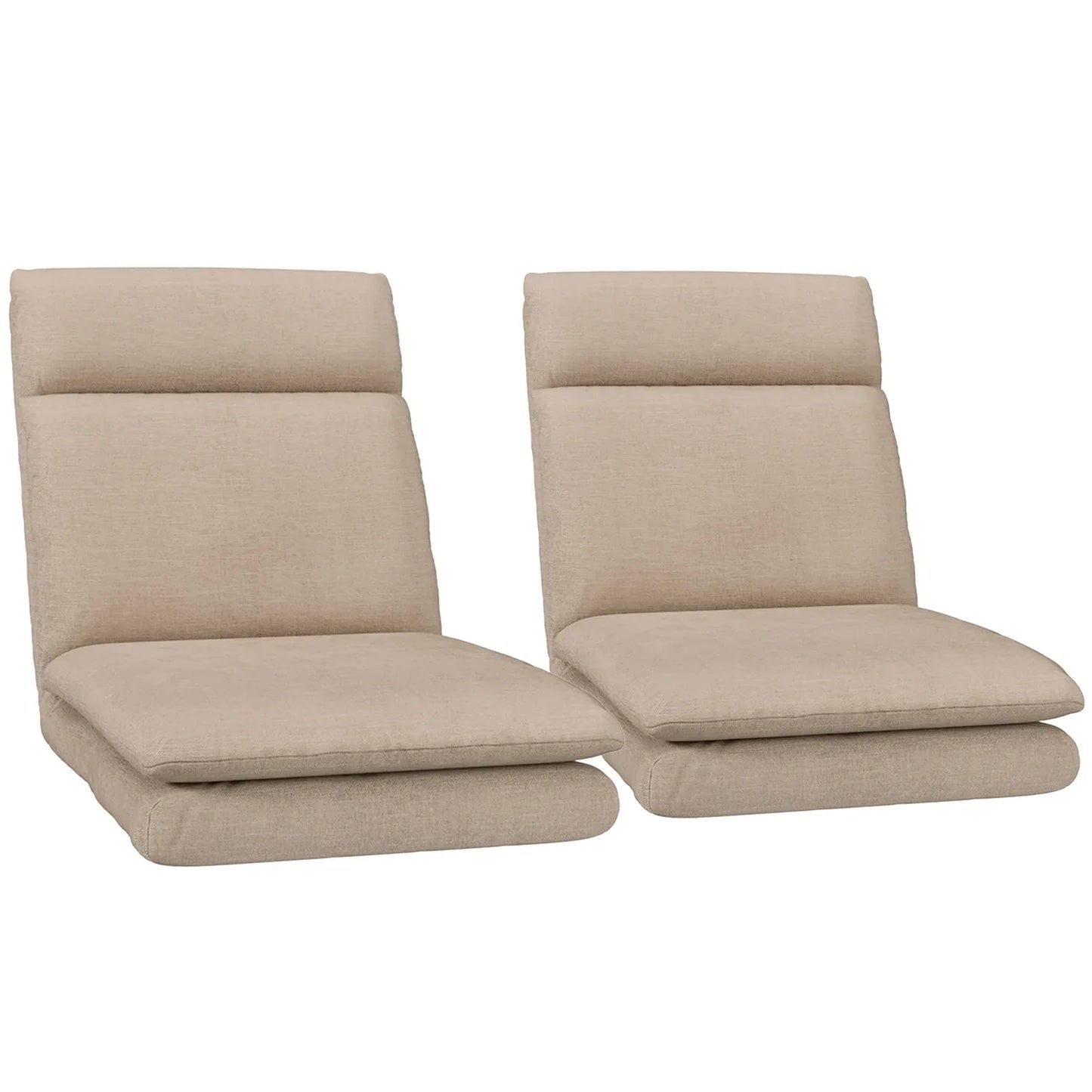 Artiss 2XFloor Chair Sofa Linen Beige - Mekamart Australia
