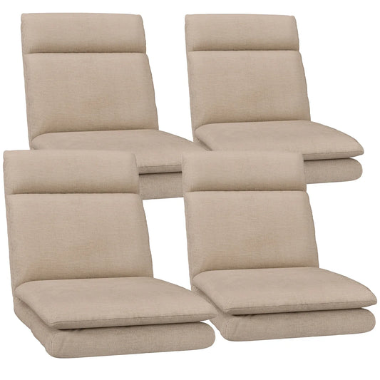 Artiss 4XFloor Chair Sofa Linen Beige - Mekamart Australia