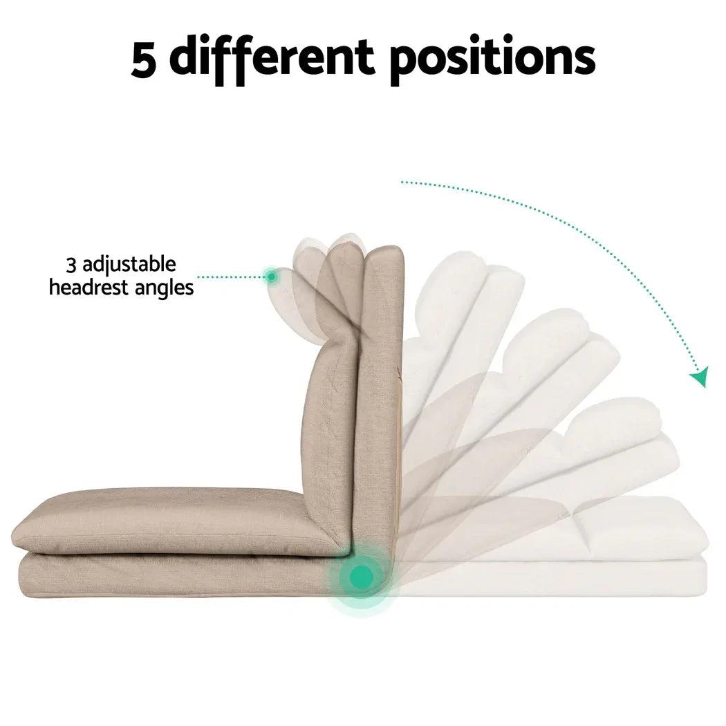 Artiss 4XFloor Chair Sofa Linen Beige - Mekamart Australia