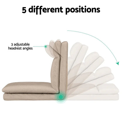 Artiss 4XFloor Chair Sofa Linen Beige - Mekamart Australia