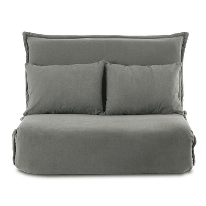 Artiss Floor Lounge Sofa Bed Foldable 2 Seater Grey - Mekamart Australia