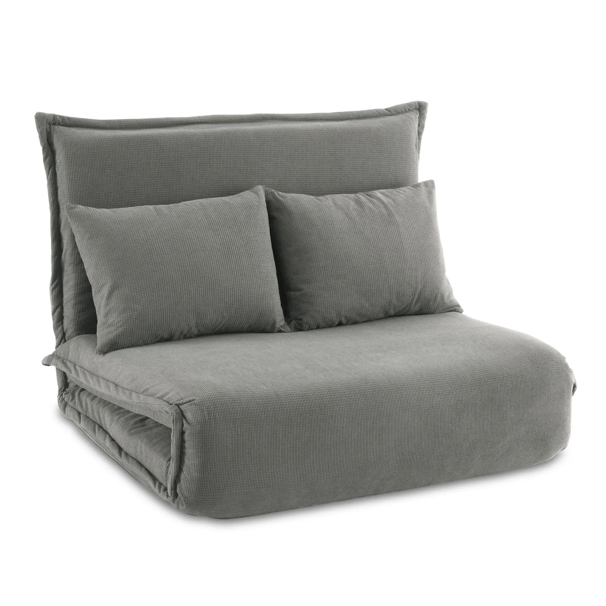 Artiss Floor Lounge Sofa Bed Foldable 2 Seater Grey - Mekamart Australia