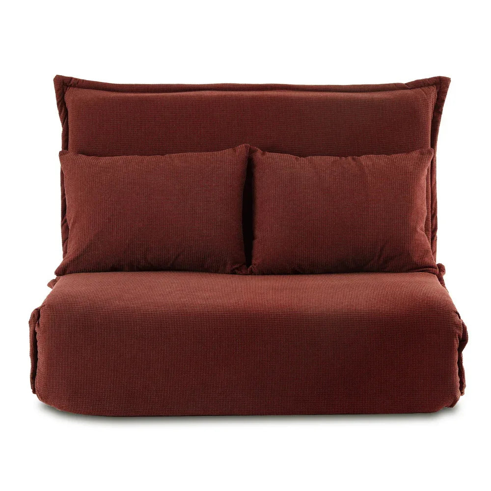 Artiss Floor Lounge Sofa Bed Foldable 2 Seater Orange - Mekamart Australia