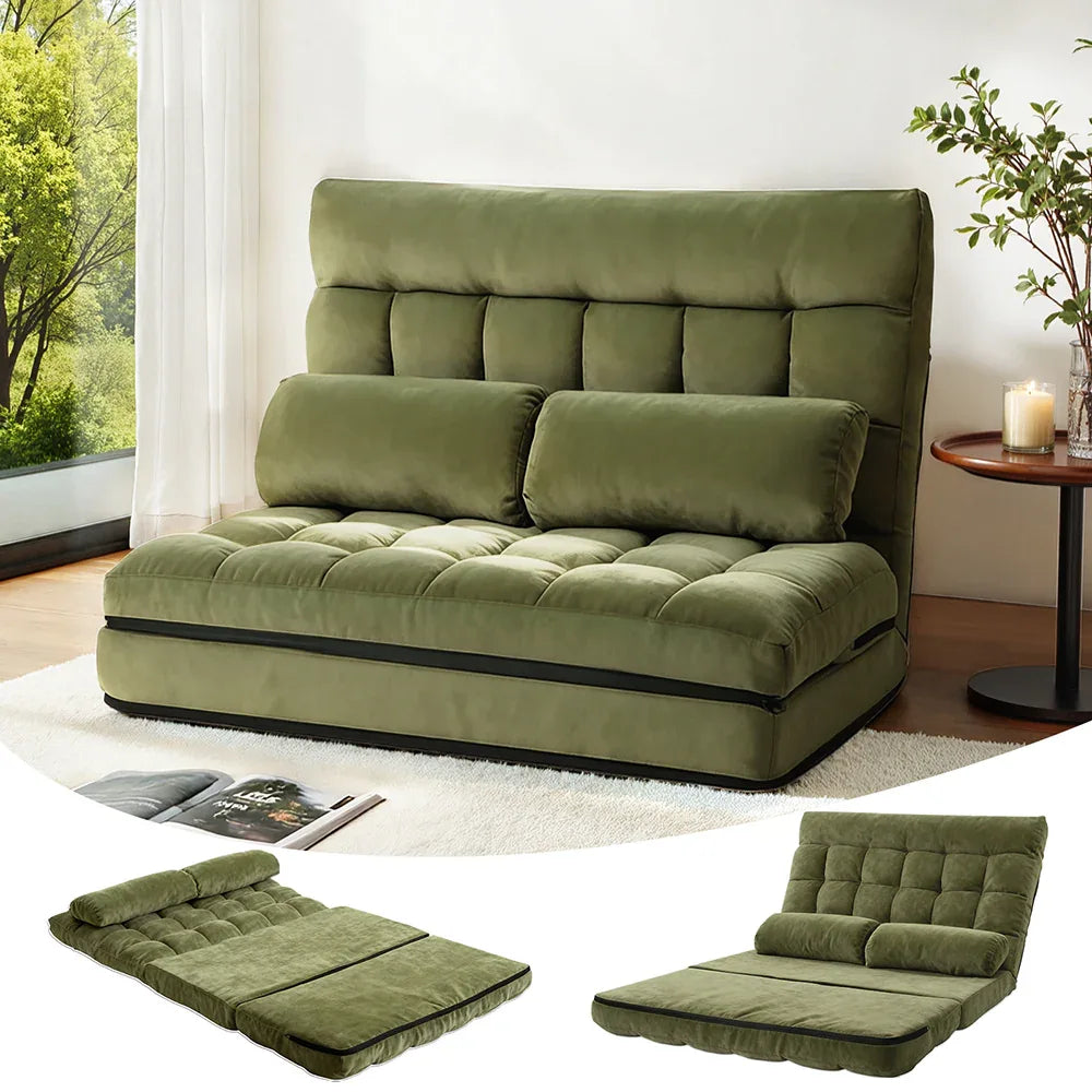 ArtissLounge Sofa Bed 2 seater Green Fabric - Mekamart Australia