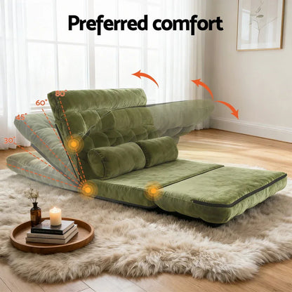 ArtissLounge Sofa Bed 2 seater Green Fabric - Mekamart Australia