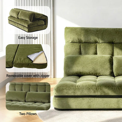 ArtissLounge Sofa Bed 2 seater Green Fabric - Mekamart Australia