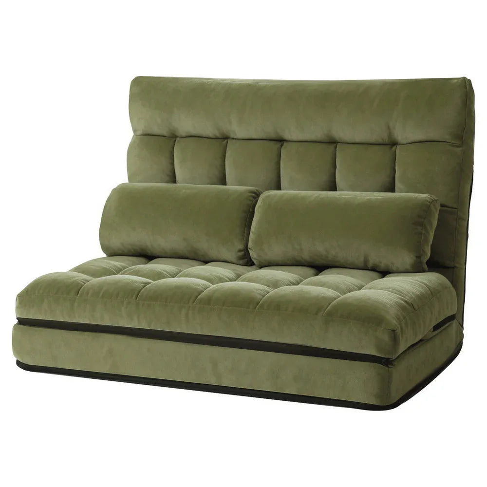 ArtissLounge Sofa Bed 2 seater Green Fabric - Mekamart Australia