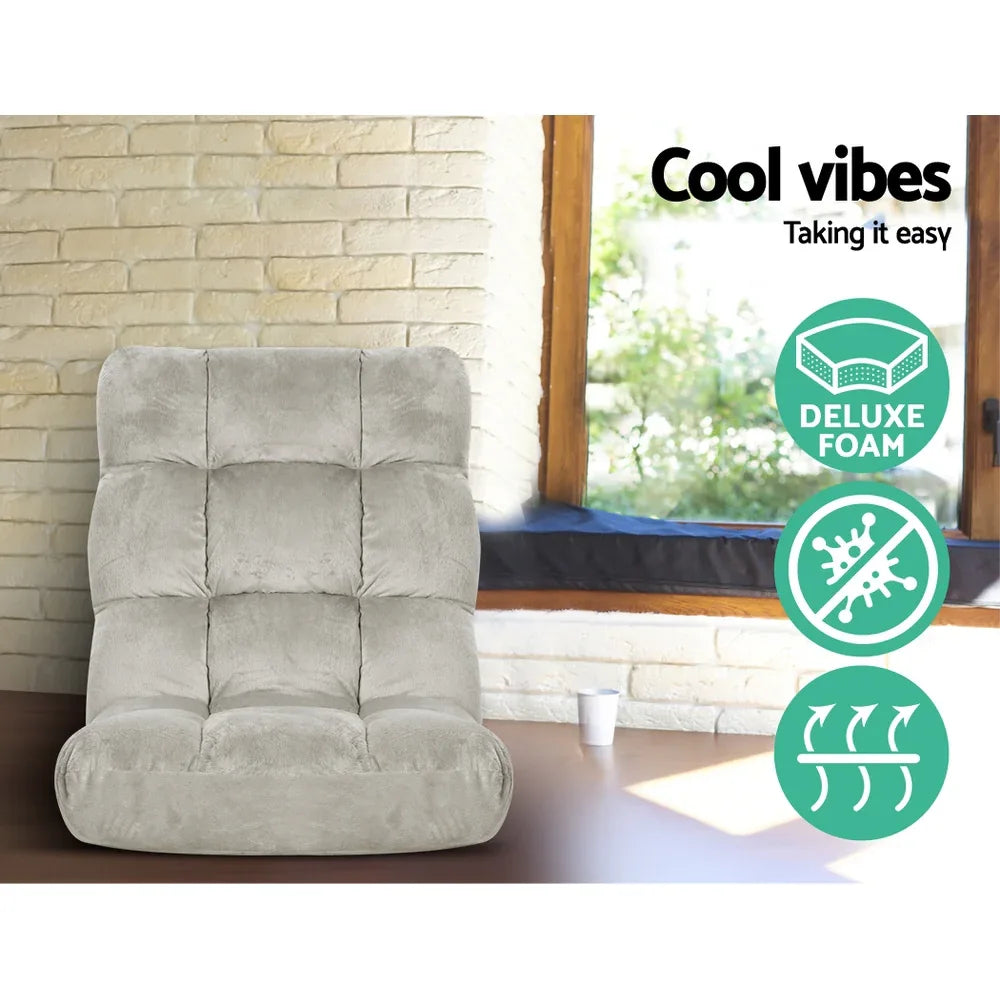 Artiss 2X Lounge Sofa Bed Flannel Fabric Grey - Mekamart Australia