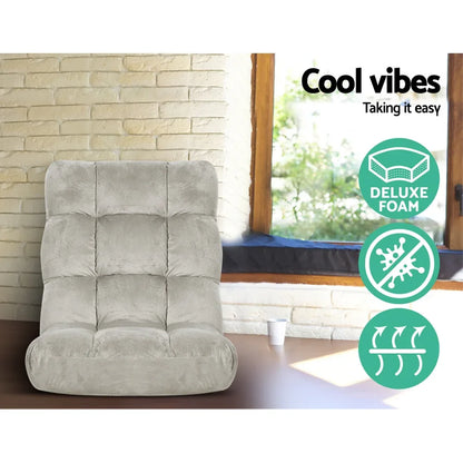 Artiss 2X Lounge Sofa Bed Flannel Fabric Grey - Mekamart Australia