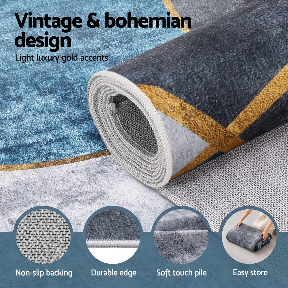 Artiss Washable Floor Rug 200X290cm Large Geometric Area Rug Modern Floor Carpet